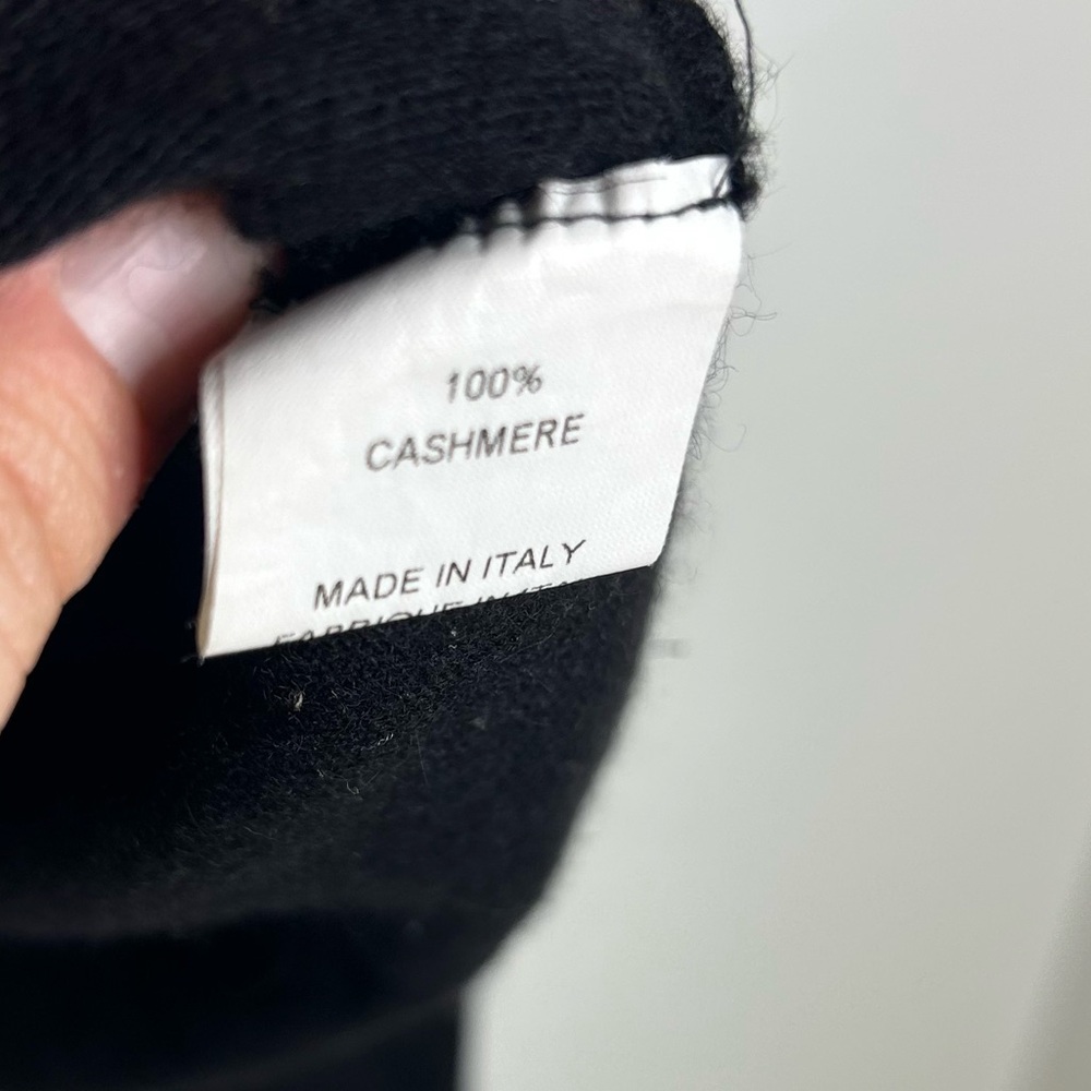 100% Cashmere Black Pullover Sweater Oversized Flawed - Picture 11 of 12